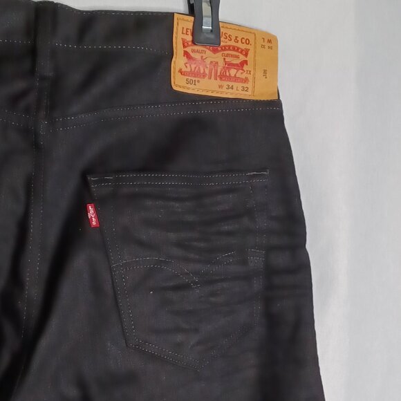 Men's Slim Straight Black Jeans - Picture 8 of 9